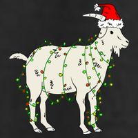 Funny Goat In Tangled Christmas Lights Santa Claus Hat Adult Drive Performance Visor