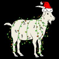 Funny Goat In Tangled Christmas Lights Santa Claus Hat Drawstring Bag