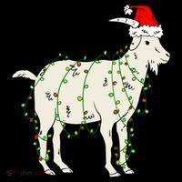 Funny Goat In Tangled Christmas Lights Santa Claus Hat Flatbill Hat