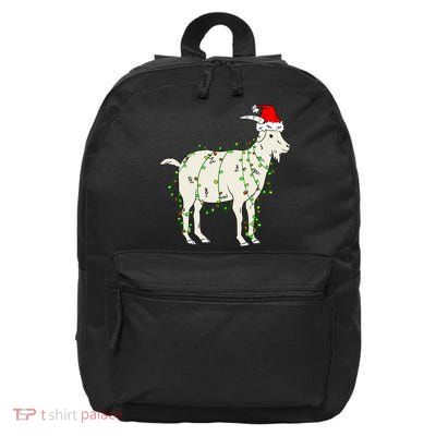 Funny Goat In Tangled Christmas Lights Santa Claus Hat 16 in Basic Backpack