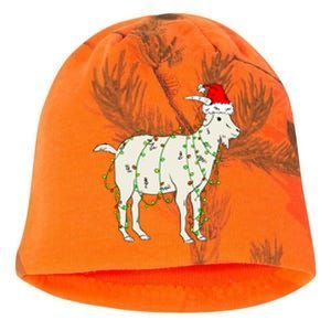 Funny Goat In Tangled Christmas Lights Santa Claus Hat Kati - Camo Knit Beanie