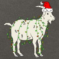 Funny Goat In Tangled Christmas Lights Santa Claus Hat Cotton Canvas Backpack