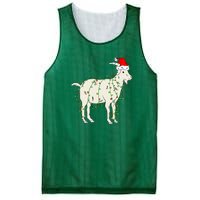 Funny Goat In Tangled Christmas Lights Santa Claus Hat Mesh Reversible Basketball Jersey Tank