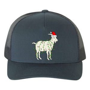 Funny Goat In Tangled Christmas Lights Santa Claus Hat Yupoong Adult 5-Panel Trucker Hat