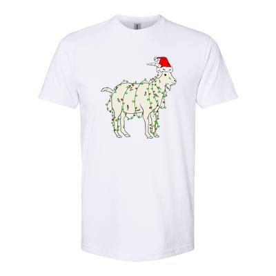 Funny Goat In Tangled Christmas Lights Santa Claus Hat Softstyle® CVC T-Shirt