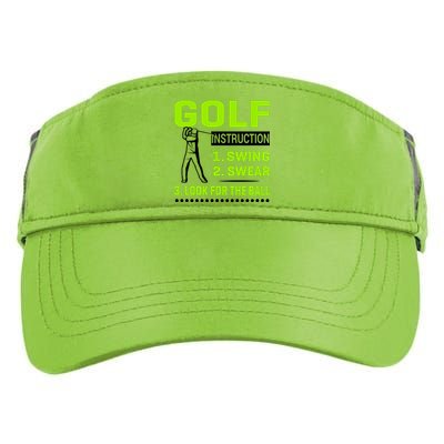 Funny Golf Instructions Adult Drive Performance Visor