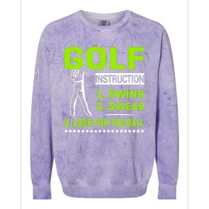 Funny Golf Instructions Colorblast Crewneck Sweatshirt