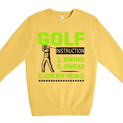 Funny Golf Instructions Premium Crewneck Sweatshirt