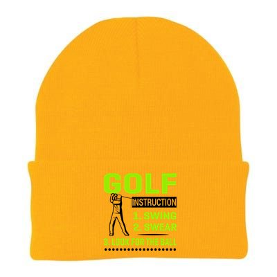 Funny Golf Instructions Knit Cap Winter Beanie