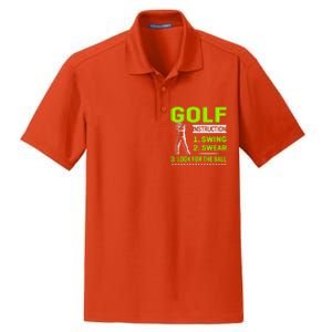 Funny Golf Instructions Dry Zone Grid Polo