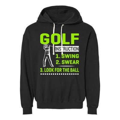 Funny Golf Instructions Garment-Dyed Fleece Hoodie