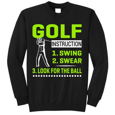 Funny Golf Instructions Sweatshirt