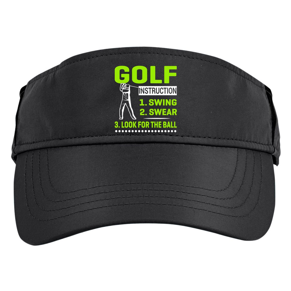 Funny Golf Instructions Adult Drive Performance Visor