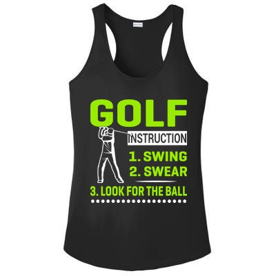 Funny Golf Instructions Ladies PosiCharge Competitor Racerback Tank