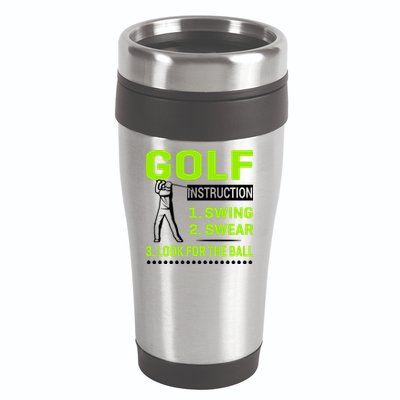 Funny Golf Instructions 16oz Travel Tumbler