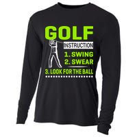 Funny Golf Instructions Cooling Performance Long Sleeve Crew