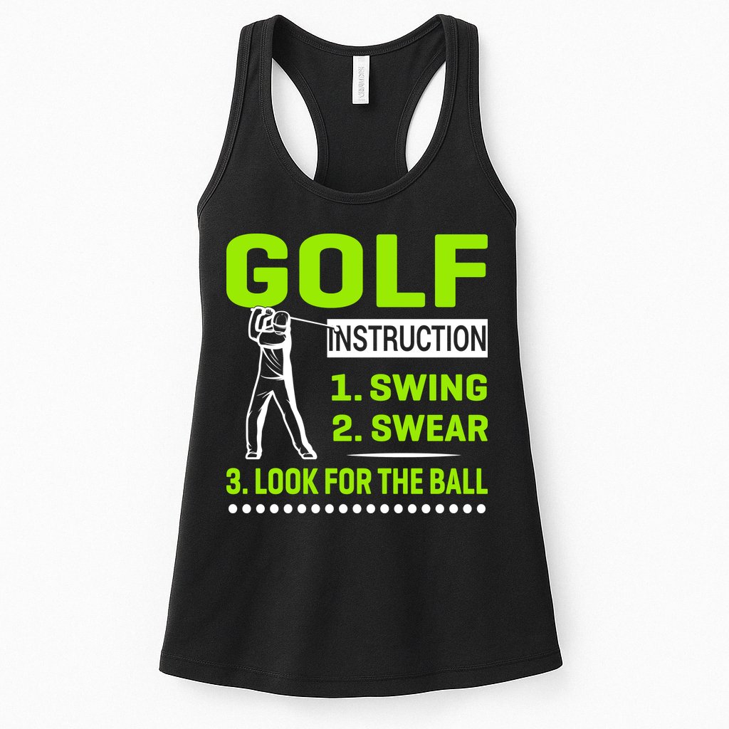 Funny Golf Instructions Womens Tank Top