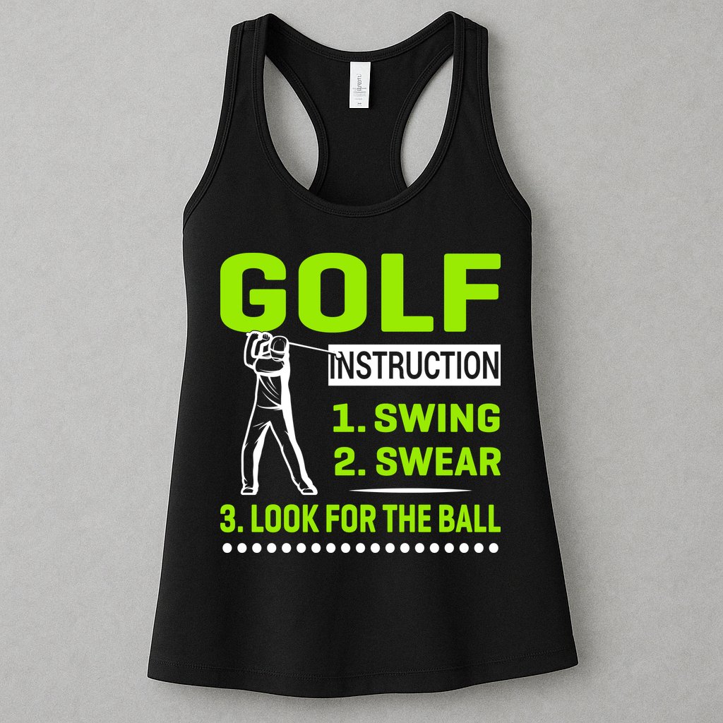 Funny Golf Instructions Womens Tank Top