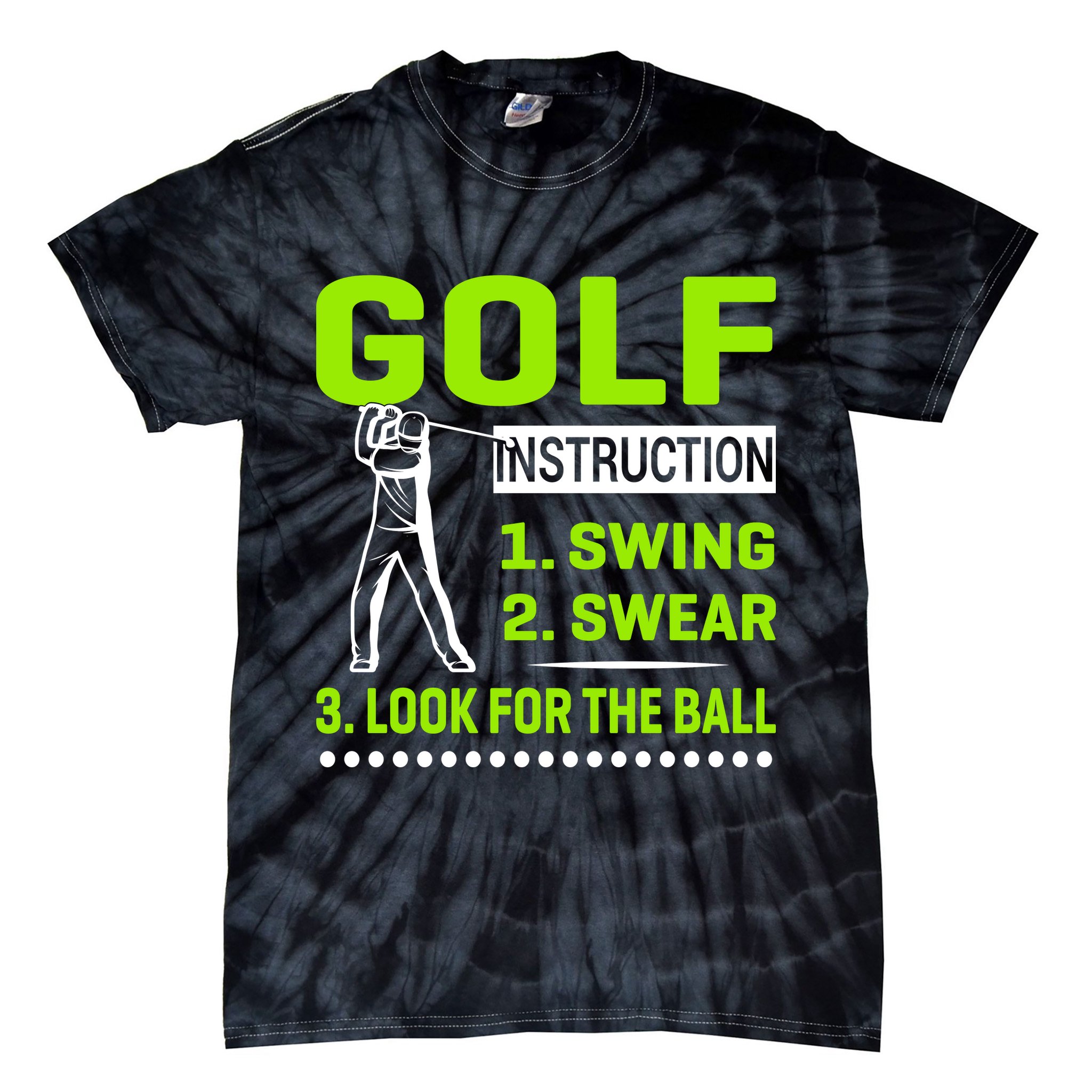 Funny Golf Instructions Tie-Dye T-Shirt