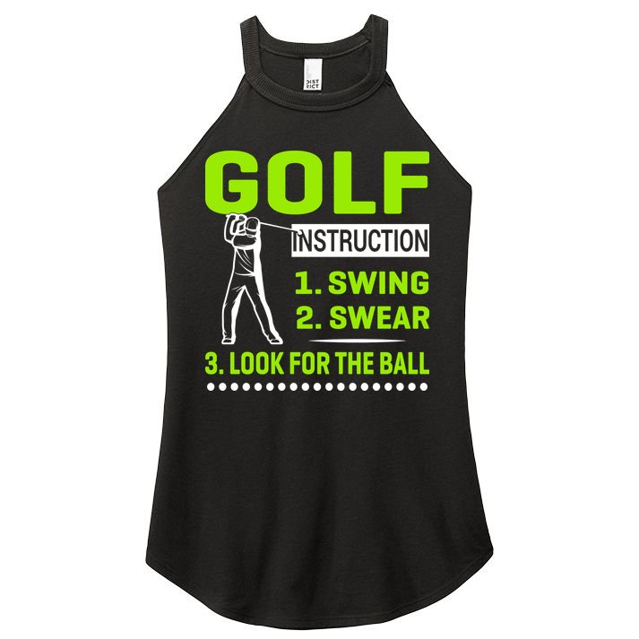 Funny Golf Instructions Women's Perfect Tri Rocker Tank