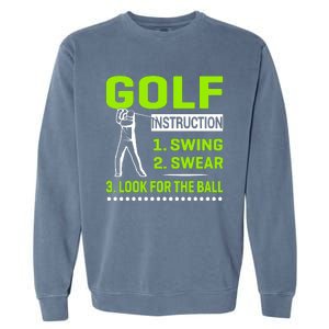 Funny Golf Instructions Garment-Dyed Sweatshirt