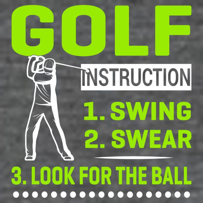 Funny Golf Instructions 7 Panel Mesh Trucker Snapback Hat