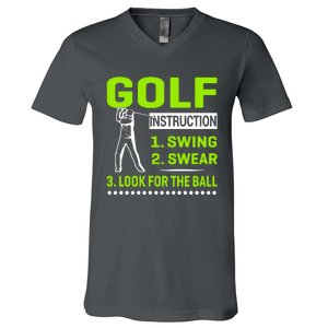 Funny Golf Instructions V-Neck T-Shirt