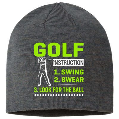 Funny Golf Instructions Sustainable Beanie