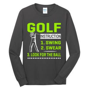 Funny Golf Instructions Tall Long Sleeve T-Shirt