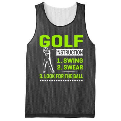 Funny Golf Instructions Mesh Reversible Basketball Jersey Tank