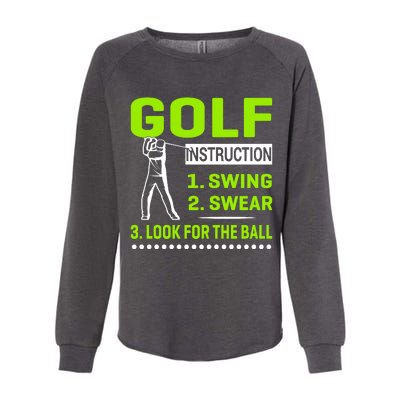 Funny Golf Instructions Womens California Wash Sweatshirt