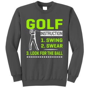 Funny Golf Instructions Tall Sweatshirt