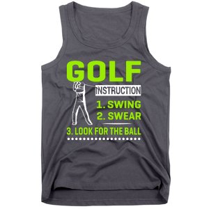 Funny Golf Instructions Tank Top