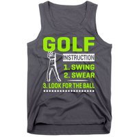 Funny Golf Instructions Tank Top