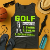 Funny Golf Instructions Tank Top