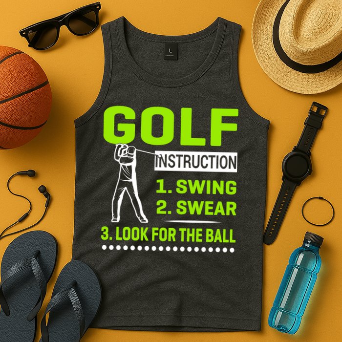 Funny Golf Instructions Tank Top