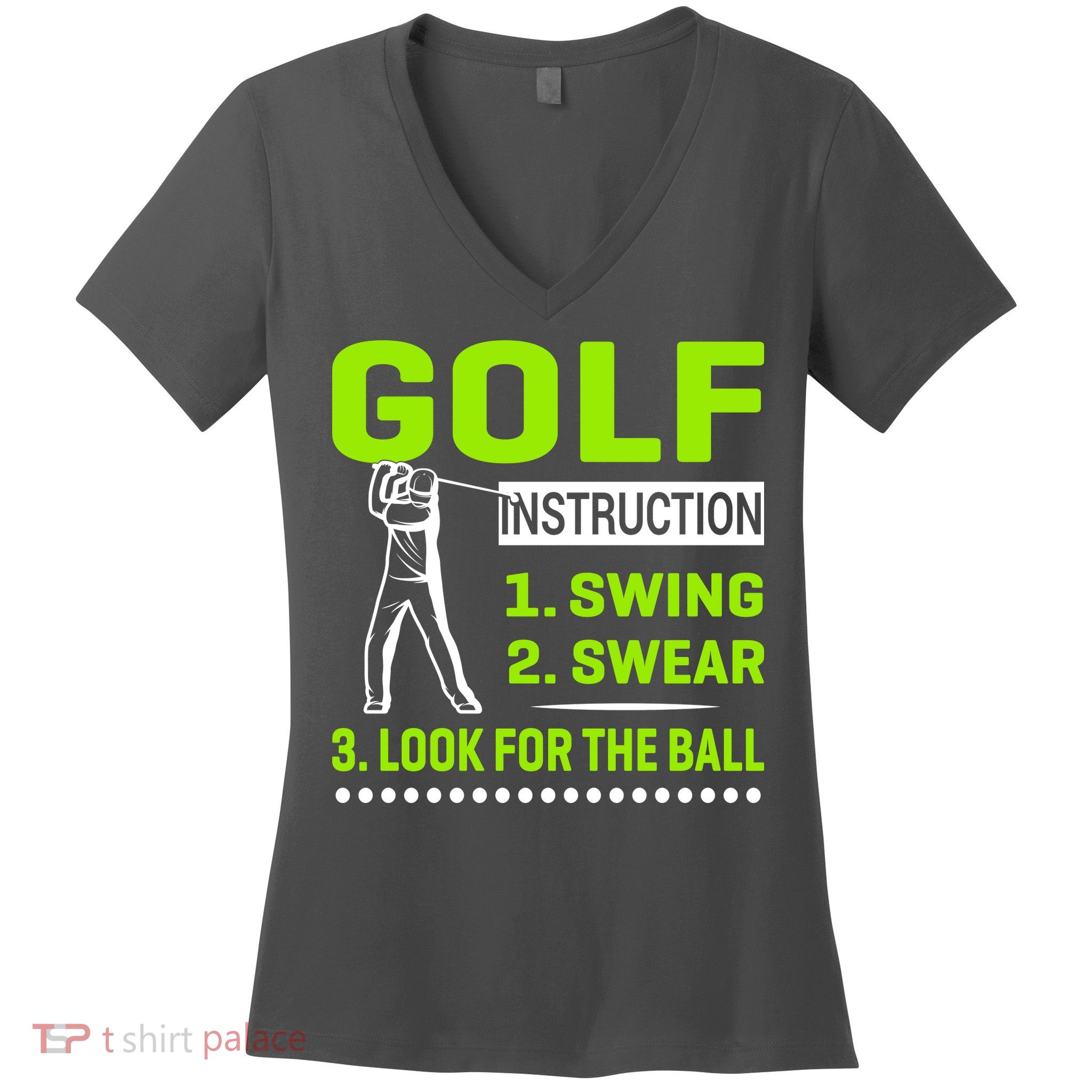 Funny Golf Instructions Women's V-Neck T-Shirt