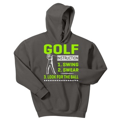 Funny Golf Instructions Kids Hoodie