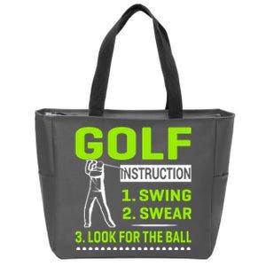 Funny Golf Instructions Zip Tote Bag