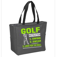 Funny Golf Instructions Zip Tote Bag
