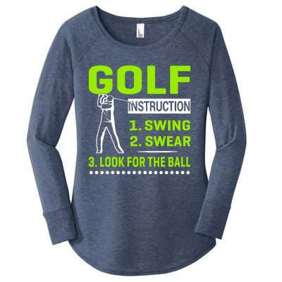 Funny Golf Instructions Women's Perfect Tri Tunic Long Sleeve Shirt