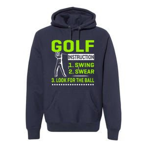 Funny Golf Instructions Premium Hoodie