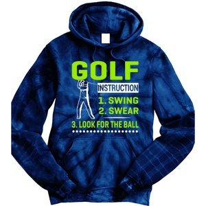 Funny Golf Instructions Tie Dye Hoodie