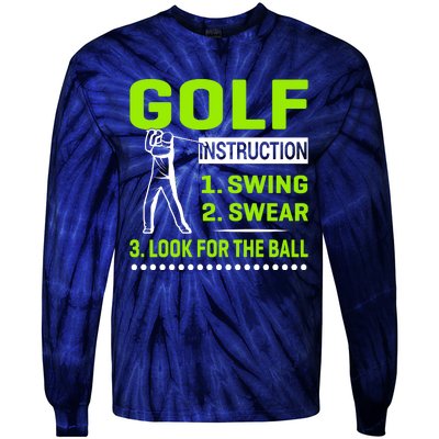 Funny Golf Instructions Tie-Dye Long Sleeve Shirt