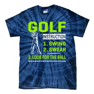 Funny Golf Instructions Tie-Dye T-Shirt