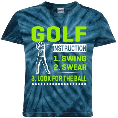 Funny Golf Instructions Kids Tie-Dye T-Shirt