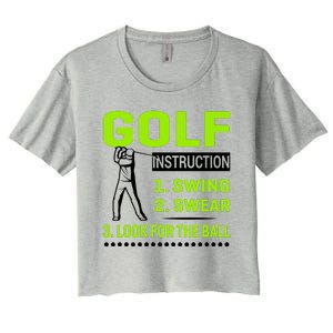 Funny Golf Instructions Women's Crop Top Tee