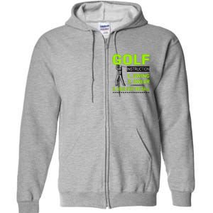 Funny Golf Instructions Full Zip Hoodie