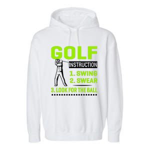 Funny Golf Instructions Garment-Dyed Fleece Hoodie