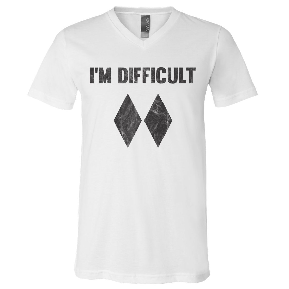 Funny Gift I'm Difficult Double Black Diamond Ski Snowboard Gift V-Neck T-Shirt